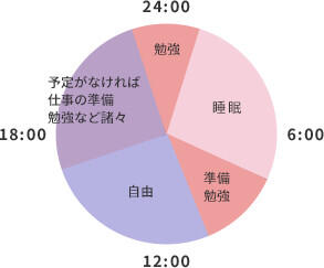 一日のスケジュールの円グラフ（休日）